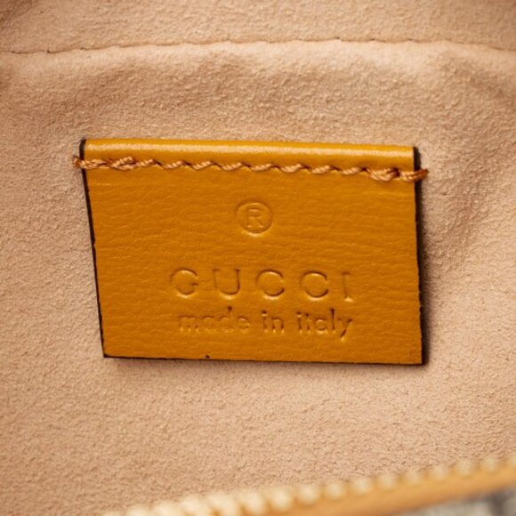 NEW! $1100 Gucci GG Supreme Clutch Travel Pouch yellow trim - Picture 9 of 17